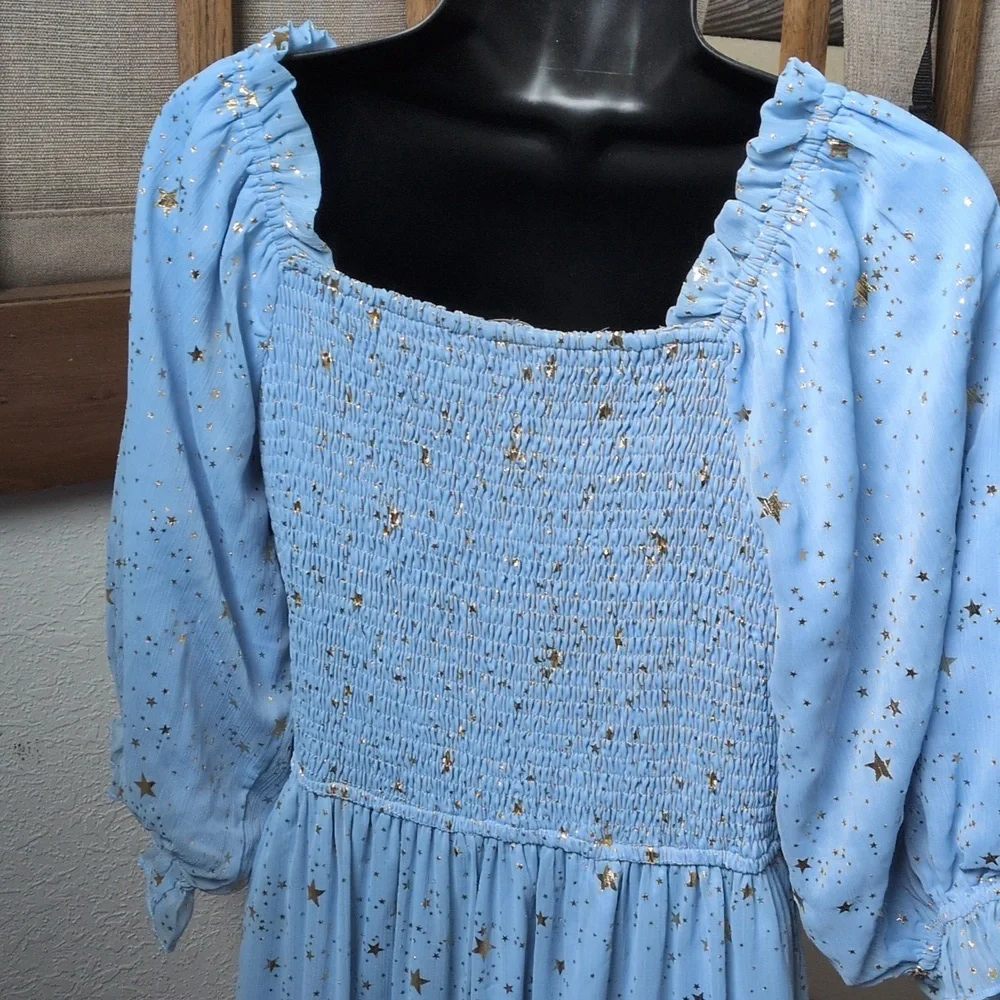 🍋✨ Ivy City Co Baby Blue Starry Nights Dress Size S - Picture 6 of 8